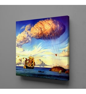 KELEBEKLER VE BULUT KANVAS TABLO 200x200cm