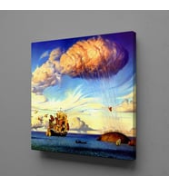 KELEBEKLER VE BULUT KANVAS TABLO 200x200cm
