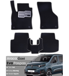 CİTROEN BERLİNGO (2024-2025) Uyumlu EVA Paspas Tam Set–Araca Özel,Su Geçirmez,Kolay Montaj