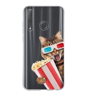 PrintiFy Huawei Honor 20 Lite ile Uyumlu 1mm Slim Fit Kedi 1 050b Baskılı Şeffaf  Kılıf