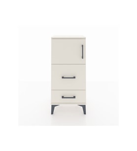 Arges Komodin Tek Raflı 2 Çekmeceli Tek Kapaklı 44x30x96 Aytaşı-Aytaşı