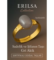 Sertifikalı Doğal Gri Akik Taşı Yüzük – Kalın Tımbıl Kasa Gold Renk Ayarlanabilir (Çok Renkli)