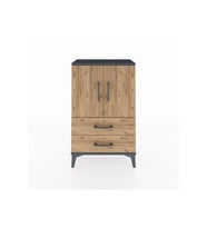 Arges Komodin 2 Raflı 2 Çekmeceli 2 Kapaklı 60x30x96 Antrasit-Çam
