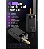 Powerbank 60.000 Mah Hızlı Şarj 4 Çıkışlı Uzun Şarj Süreli Dijital Göstergeli