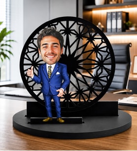 Kişiye Özel Karikatür Biblo Takım Elbiseli Adam Figürü, Fotoğrafa Özel 3D Dekoratif Hediye özel tasarım biblo, unutulmaz hediye,