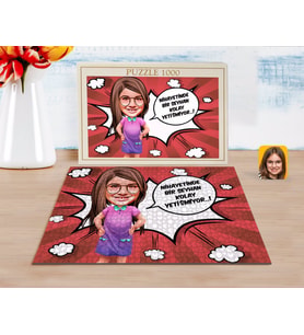 BK Gift Kişiye Özel Kız Çocuk Kolay Yetişmiyor Karikatürlü 1000 Parça Profesyonel Puzzle-5