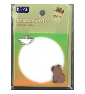 KRAF 7373-CB YAPIŞKANLI NOT KAĞIDI 73x73mm CAPYBARA 50 YP SİMLİ & PARILTILI (TEKLİ)