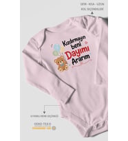 Kızdırmayın beni dayımı ararım Uzun Kollu Çıtçıtlı Bebek Body %100 Pamuk