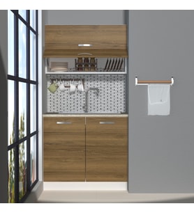 Decoraktiv Mini 90Y MDF Hazır Mutfak Dolabı - Tezgah Dahil (PERA MODA)