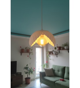 Beyaz Tekli Lotus Avize Salon Dayanıklı Plastik Dekoratif Sarkıt Aydınlatma Ayarlanabilir Kablo