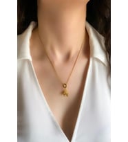 Kadın Çelik Kolye Göz Tüy El Model Charm Kolye
