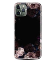 Apple iPhone 13 Pro Max Kılıf Resimli Desenli Silikon Platinium Series Dark Flowers 1906