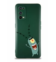Realme 7 Pro Soft Premier Kapak Plankton Tasarımlı Silikon Kılıf - Yeşil (Şeffaf)
