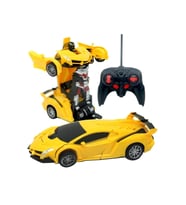Robota Dönüşen Uzaktan Kumandalı Araba sarı renk (Kırmızı)