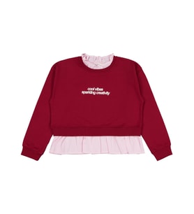 Civil Girls Cool Vibes Baskılı 10-13 Yaş Sweatshirt - Bordo