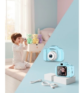 Mavi Mini Dijital Kamera Hd Video Ve Fotoğraf Çekimli Usb Şarjlı Kompakt Kayıt Cihazı