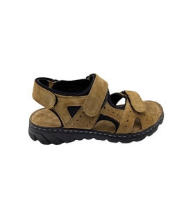 Sayar - 051  Erkek Hakiki Deri Ortopedik Sandalet - KUM - 45