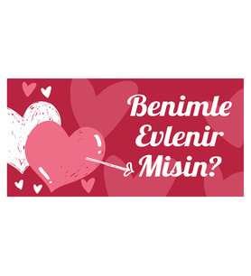 Evlilik Teklifi Afişi Pankartı Benimle Evlenir Misin