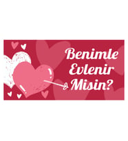 Evlilik Teklifi Afişi Pankartı Benimle Evlenir Misin