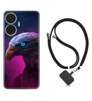 Realme C55 Kılıf Silikon Boyun Askılı İpli Desenli Silikon Kartal 1622
