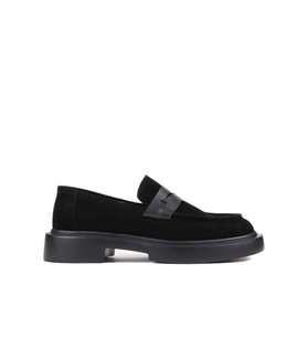 Shoetyle - Siyah Süet Deri Bağcıksız Erkek Klasik Ayakkabı 250-2375