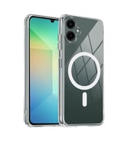 Coverzone Samsung Galaxy A07 4G ile uyumlu Şeffaf Kılıf MagSafe Uyumlu Güçlü Mıknatıslı Wireless Şarj Destekli Crystal Clear İnce Sert Arka Kapak Kamera Lens Korumalı Darbe Emici Kılıf