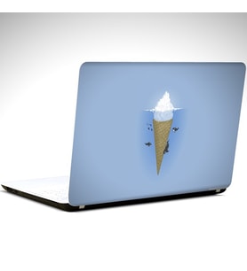 Dondurma ve Balina Minimal Laptop Sticker 14 inch (35X26CM)