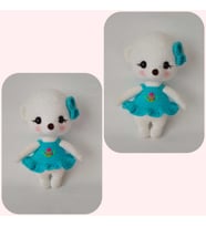 Sevimli Beyaz Ayıcık Amigurumi Organik Oyuncak