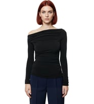 Stil Kadın Büzgü Drape Detaylı Fitted Vücuda Oturan Kollu Esnek Bluz Regular Örme Slim Kalıp