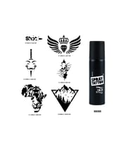 Kanat ve Vahşi Spray Tattoo Geçici Dövme Seti Dark Siyah Sprey