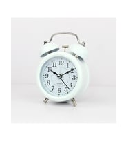 Büyük Boy Metal Masaüstü Renkli Işıklı Çalar Saat 15*11cm (Beyaz)
