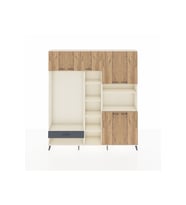 Arges Dolap 11 Raflı Tek Çekmeceli 7 Kapaklı 220x30x243 Aytaşı-Çam/Antrasit