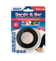 VodaSeal Gerdir&Sar Yapışkansız Birleşen Tamir Bandı - 20 mm x 3 mt. (Siyah)