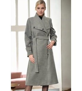 Z9645 DEWBERRY BAYAN PALTO-AÇIK GRİ