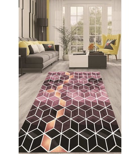 Dijital Kaymaz Taban Yıkanabilir Modern Renkli Salon Halısı Mutfak Halısı Yolluk ND-HT-716 (Çok Renkli)
