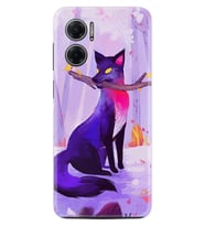 Xiaomi Redmi Note 11E Kılıf Silikon Desen Özel Seri Mor Kurt 1614
