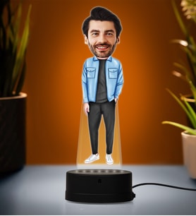 Doğum Günü Hediyesi,Sevgiliye Hediye, Kişiye Özel Fotoğraflı En Yakışıklı Erkek Karikatür 3D Led Lamba (Beyaz)