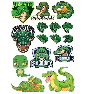 Timsah Sticker Set-4 13 Parça Telefon, Tablet, Defter, Laptop Sticker