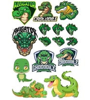 Timsah Sticker Set-4 13 Parça Telefon, Tablet, Defter, Laptop Sticker