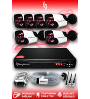 BAYICAM 6 Kameralı Panda 6 Dış Kamera Set HDD'siz Full HD Gece Görüşlü Güvenlik Kamerası Sistemi