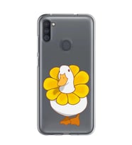 Samsung Galaxy M21 Uyumlu Tatlı Ördek Desenli Şeffaf Telefon Kılıfı