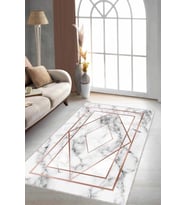 Bakır Çerçeveli Kaymaz Taban Makinede Yıkanabilir Halı RV001 - 100 x 160 cm