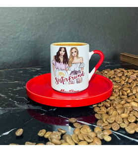 Sister Friend Kırmızı Türk Kahvesi Fincanı 001