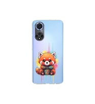 Huawei Nova 9 ile Uyumlu Splash Tilki Tasarımlı Şeffaf Silikon Kılıf