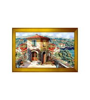 Manzara Temalı Kanvas Tablo 50 x 70 cm Gold Çerçeve