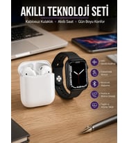 2025 Model Akıllı Saat ve 2.Nesil TWS Bluetooth Kulaklık ANC Özelliği Amoled Ekran
