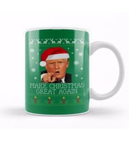 Make Christmas Great Again Donald Trump Knit Pattern Kupa Bardak Porselen