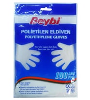 Beybi Polietilen Eldiven 100 Adet Hışır-Şeffaf 100lü Paket