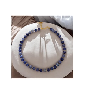 Mor Tonları Cam Boncuk Taşlı Kolye, Choker Kolye