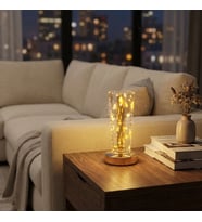 Silindirik Kristal Altın Toz Model LED Masa Lambası – Gold Tabanlı, Dokunmatik, 3 Renk Işık Modlu, Şarjlı Modern Dekoratif Gece Lambası (5343)